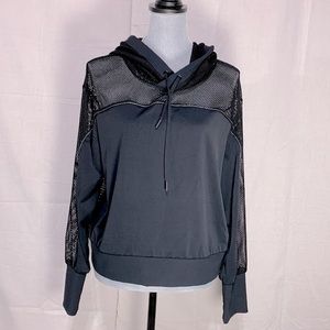 ZYIA Black Mesh Winner Hoodie NWT Women’s size M